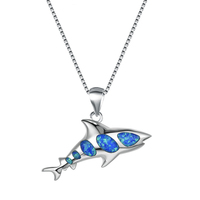 Colliers de bijoux à la mode, collier de dauphin opale bleue au trésor