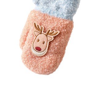 Gants d'hiver pour enfants, doublure polaire, design de cerf de dessin animé épaissi, pour garçons et filles de 1 à 3 ans, mitaines chaudes - Product Image 5
