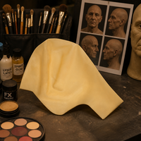 Bonnet Chauve Professionnel en Latex Réaliste pour Effets Spéciaux Cinématographiques Maquillage Réutilisable Couvre-Tête Extensible Effet Peau