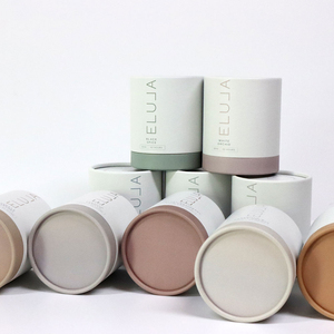 Custom Luxury <b>Round</b> Tube Candle <b>Box</b> Kraft Paper Cylinder Packaging with Lid Gold Foil Logo OEM Low MOQ - Product Image 2