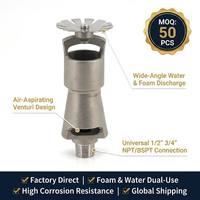 Buse double usage eau-mousse en acier inoxydable série PT 1/2" 3/4", tête de pulvérisation aspirante pour entrepôt et système de déboucheur d'incendie