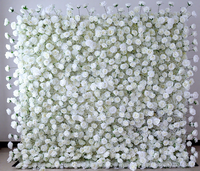 Décoration de mariage personnalisée, mur de fleurs artificielles, panneau floral de roses blanches, toile de fond murale de fleurs