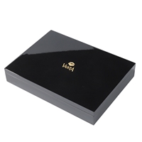 Boîte cadeau en bois carrée noire élégante et professionnelle pour parfum, idéale pour les marques de parfums naturels