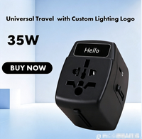 Chargeur mural GaN FOXCAN 35W Type-C PD à charge rapide, 4 ports, adaptateur de voyage universel international pour ordinateur portable