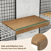 Housses de rayonnage en bambou, Housses de rayonnage en bois pour rayonnages métalliques, Lot de 5 housses pour rayonnages, Doublures de rayonnage pour garde-manger