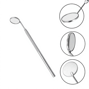 Espejo dental explorador plateado con agarre moleteado, instrumento quirúrgico manual de clase I - Product Image 1