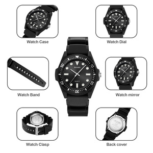 Montre à quartz ronde minimaliste unisexe, étanche, avec bracelet en nylon, sobre mais élégante - Product Image 2