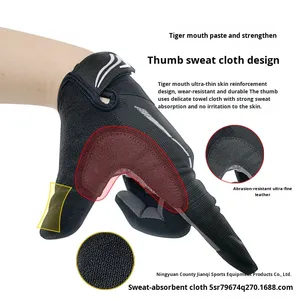 Sarung Tangan Sepeda Motor WESKOS DR1 Penjualan Langsung Pabrik, Sarung Tangan Bersepeda Full Finger Anti-Slip Peredam Guncangan Kulit Unisex - Product Image 1