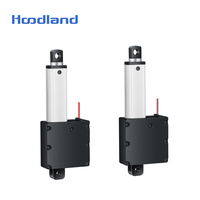 Aktuator Linear Mini Hoodland 100N 10-200mm Stroke DC 12V 24V Gear untuk Lemari Peralatan Rumah Tangga