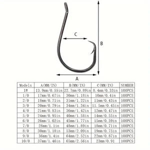 2X Hameçons <span class=keywords><strong>de</strong></span> pêche <span class=keywords><strong>en</strong></span> eau salée ultra-résistants, hameçons circulaires Octopus, hameçons circulaires sportifs offset personnalisés pour poisson-chat et bar 10 # -10/0 - Product Image 3