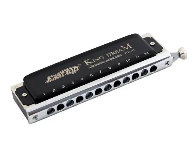 Easttop T12-48K sonho de rei de 12 furos profissional, harmonica cromática competitiva barata