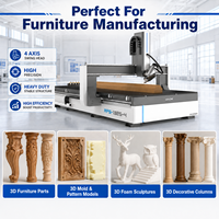 Router CNC Profesional de 4 Ejes para Madera, Espuma EPS, Industria de Moldes y Tallado de Esculturas 3D, Router CNC 3D de Alta Potencia