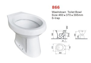 Cuenco de cerámica para baño, tazón de baño de diseño simple, P-TRAP, barato, gran oferta - Product Image 2