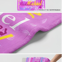Couverture en polaire personnalisée avec nom, en polyester tricoté, flanelle, pour canapé, lit, voyage, rose, rectangulaire, lavable en machine
