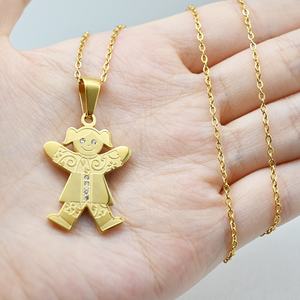 Venta al por mayor collares <span class=keywords><strong>de</strong></span> acero inoxidable niño imagen colgante <span class=keywords><strong>de</strong></span> acero inoxidable mejor amigo collar joyería regalo - Product Image 3