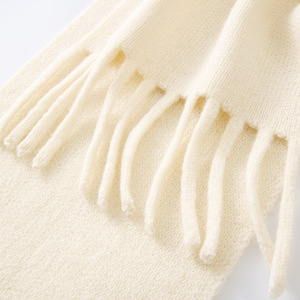 Écharpe carrée en laine australienne 100% avec pompon, pour filles, hiver, chaude, loisirs, protection du cou, mode, tricotée - Product Image 2