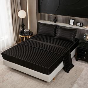 Baixo Preço Cetim 3/4pcs Cabido Folhas Planas Conjuntos de Cama Tira Jacquard Fronha para Grandes Folhas Planas Conjunto De Folha De Cama - Product Image 4