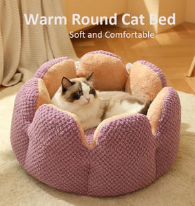 BunnyHi PET008 Cactus <span class=keywords><strong>Fleur</strong></span> Pet Lit Chat Nid Tapis En Gros Chaud Hiver Épais En Peluche Confortable Pétale Forme Florale Lit Pour Animaux De Compagnie - Product Image 2