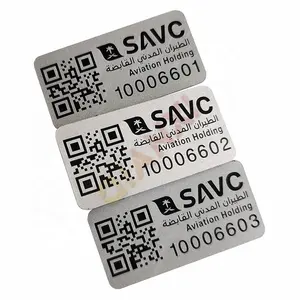 Metallo inciso numero di serie targhette QR code di codici a barre di alluminio asset tag
