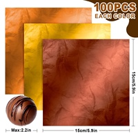 Papel cuadrado de piruleta para decoración, envoltorios de dulces, papel de aluminio para café, Chocolate y oro, embalaje de dulces de comida para otoño