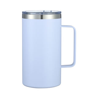 Taza aislada de 24oz con pajita y tapas abatibles, portavasos para bebidas frías y calientes, a prueba de fugas, taza de viaje portátil para agua y café - Product Image 4