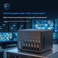 Perangkat Penyimpanan HDD 6bays N100 4TB Kartu Jaringan 2.5G RAM DDR4 4G 8G 16G SSD 64GB 128GB Cloud Pribadi Rumah NAS Server Mini PC