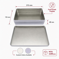 Boîte de rangement en fer blanc de qualité alimentaire personnalisée avec couvercle, conteneur rectangulaire en métal pour thé, café et aliments secs