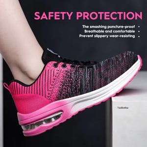 Chaussures de sécurité pour hommes et femmes, chaussures de travail à bout en acier, anti-perforation, légères, antidérapantes, avec coussin d'air - Product Image 5
