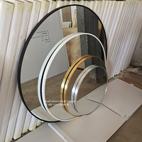 Miroirs muraux de salle de bain Feng Shui ronds extra larges en alliage d'aluminium noir écologiques, vente en gros à prix abordable, pour la décoration intérieure