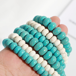 Оптовая продажа 8*14 мм Бирюзовый Драгоценный Камень <span class=keywords><strong>Rondelle</strong></span> бусины для изготовления ювелирных изделий - Product Image 1