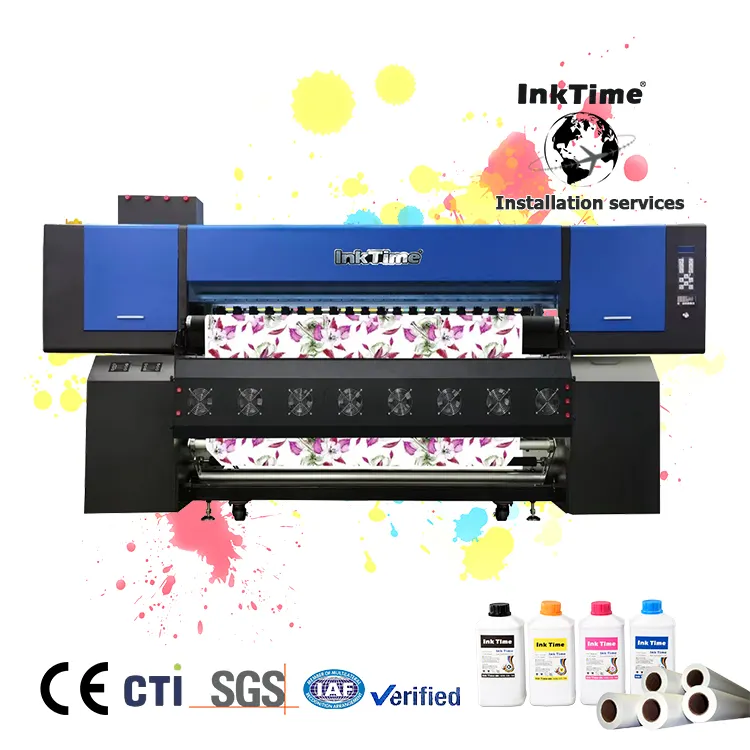 InkTime 2024 desain baru 8 kepala I3200 kain sublimasi cetak 1.9m format besar mesin sublimasi printer