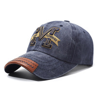 Casquette de baseball à 6 panneaux lavée |   Casquette unisexe vintage déchirée avec détails usés, 100% coton, boucle métallique, logo frontal, toutes saisons, printemps