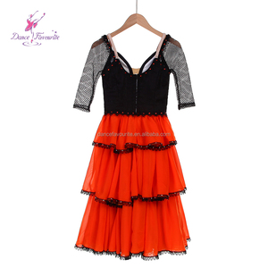 B26616 Nuevo Tutú de Ballet Profesional Romántico para la Variación de Paquita, Tutú de Ballet para Competencia, Tutú Negro y <span class=keywords><strong>Naranja</strong></span> - Product Image 4