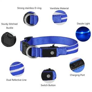 Venta al por mayor LED Pet <span class=keywords><strong>Collar</strong></span> USB recargable Light-up Strip Ajustable Reflective <span class=keywords><strong>Flashing</strong></span> Glow Dark Anti-lost Luminous <span class=keywords><strong>Dog</strong></span> <span class=keywords><strong>Collar</strong></span> - Product Image 5