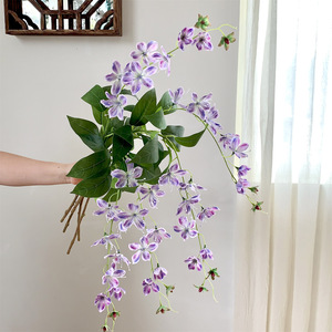 Fleur artificielle de jasmin pleureur Qingyu Chronicle, branche unique en plastique, réaliste, pour décoration intérieure et accessoires de mariage - Product Image 2