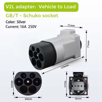 Adaptador de Descarga para Vehículos Eléctricos GBT V2L de 16A con Enchufe Schuko para Reino Unido e Israel, para Vehículos Eléctricos de Marca China