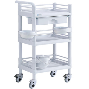 Beauty Salon Cart <b>Plastic</b> 4 Wheel Multifunctional <b>Storage</b> Trolley For Salon Use - Product Image 1