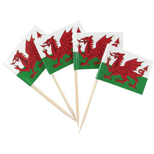 Galés deporte <span class=keywords><strong>Walsh</strong></span> país bandera selecciones fiesta decoración Gales palillo banderas pequeño Mini Cupcake Toppers Gales palillo banderas - Product Image 1