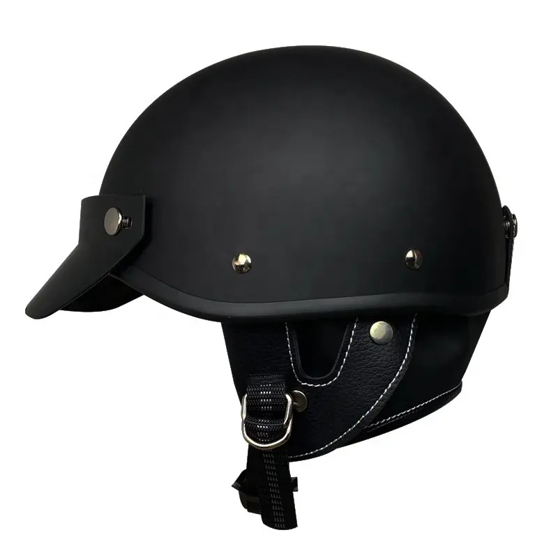 Helm skuter listrik Vintage Retro, helm wajah terbuka ABS, Aksesoris lokomotif Motor