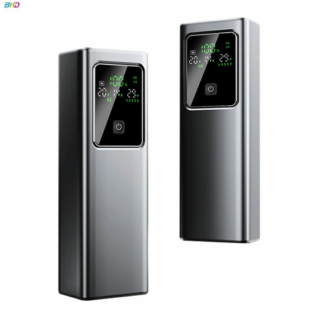 Factory Portable 20000mAh Good Quality Power Bank with LED Display 100W Fast Charging Built-in Cable Large Capacity for Outdoor