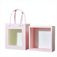 Boîte d'expédition créative carrée en papier artistique imperméable avec fermeture magnétique bronzée et fenêtre transparente, boîte cadeau vide portable pour bougies