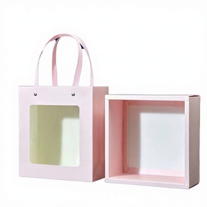 <b>Creative</b> Square Art Paper Waterproof Mailer Box Portable Empty <b>Gift</b> Box with Transparent Window for Candle - Product Image 2