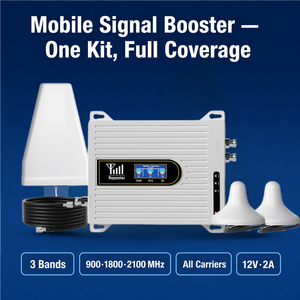 Amplificateur de signal mobile Tri-bande 900/1800/2100 MHz 3G 4G LTE GSM avec couverture de 300-500 m², montage mural pour usage professionnel - Product Image 2