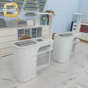 Nail Art Equipment Fournisseur de Designer Manucure Table Fabrication pour Pédicure Blanche Réceptionniste Professionnelle <span class=keywords><strong>Nailtech</strong></span> Desk - Product Image 1