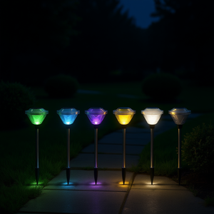 Juego de Luces Solares para Jardín, Paquete de 6, LED Multicolor, IP65, Iluminación para Caminos Exteriores, Decoración para Patio y Jardín - Product Image 2