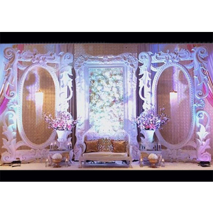 Grand Wedding Stage Back <b>Walls</b> Frames Elegant Design Traditional Event Indian <b>Decor</b> White Theam <b>Party</b> Reception manufacturer USA - Product Image 1
