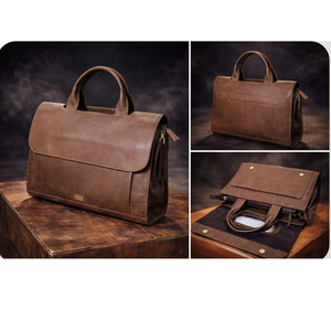 Sac à bandoulière pour ordinateur portable en cuir véritable de luxe, design moderne et professionnel pour le travail, les voyages et l'usage quotidien - Product Image 3