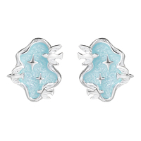 Boucles d'oreilles fantaisie en émail géométrique irrégulier pour femmes, argent sterling 925, boucles d'oreilles animales, bijoux fins personnalisés, vente en gros
