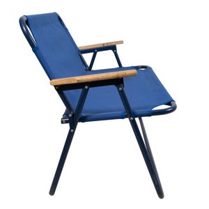 Factory-direct Double <b>Beach</b> <b>Chair</b> Folding Design Iron Frame with Wooden Armrests and 600D Oxford Cloth Outdoor Furniture Folded - Product Image 2