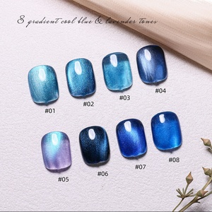 KLANA 15ML Gel UV Transparent Magnétique Effet Gelée Estival Brillant Anti-Jaunissement Bleu Océan Kit de Gel UV pour Salon de Manucure et Débutants DIY - Product Image 1